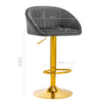 4Rico Barhocker Qs-B16G Samtgrau 5