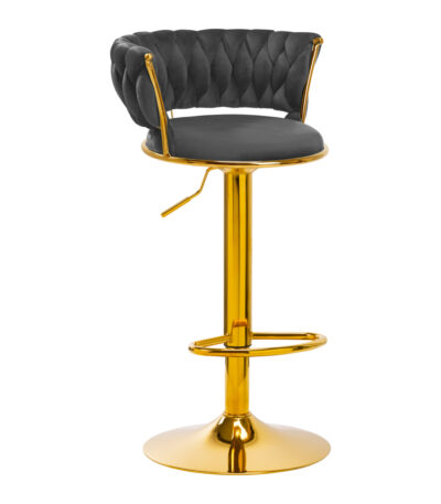 4Rico Barhocker Qs-B313A Grauer Samt