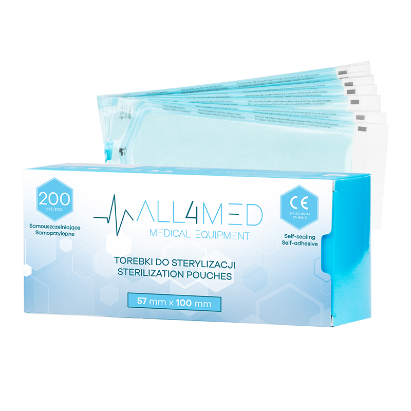 All4Med Autoklavierbare Beutel 57 Mm X 100 Mm 200 Stück All4Med Autoklavierbare Beutel 57 Mm X 100 Mm 200 Stück