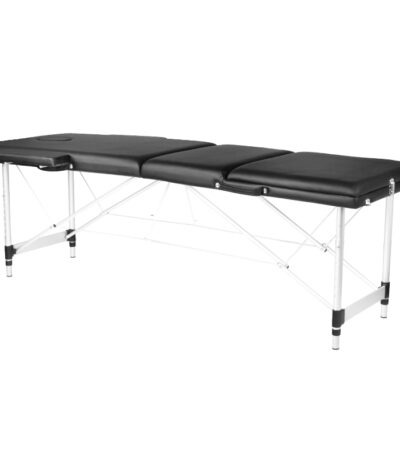Dreiteilige Schwarze Komfort-Massageliege Aus Aluminium
