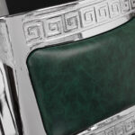 Friseurstuhl Gabbiano President Grün Chrom 9