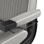 Gabbiano Levi Friseurstuhl Mit Schwarzem Gestell, Graue Rückenlehne Ohne Ziernähte – Bild 8