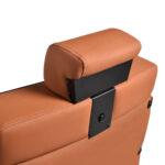 Gabbiano Levi Friseurstuhl Mit Schwarzem Gestell Und Brauner Rückenlehne Ohne Ziernähte 5