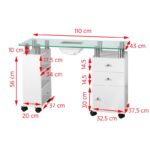 Glastisch Mit Absorber 013B, Weiß – Bild 2