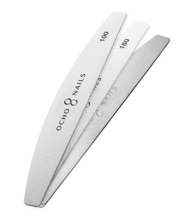 Ocho Nails Halbmond-Metallkernfeile + Papiere 100/180 20 Stück.
