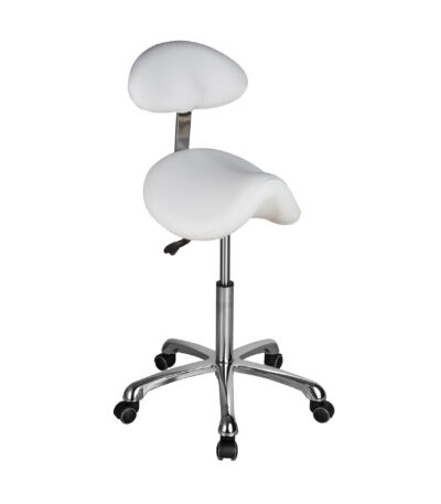 DD Wellness Sattelhocker mit Rückenlehne weiß OBSI