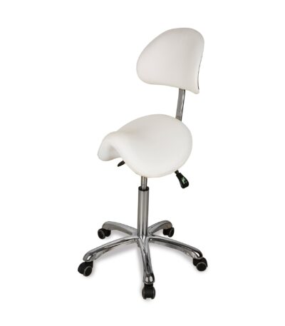 DD Wellness Sattelhocker mit Rückenlehne weiß ZEO BACK