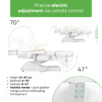 Habys elektrischer Kosmetikstuhl 3 Motoren weiß Leo PRO 4