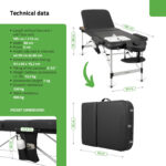 Habys klappbare Massageliege 60 cm 3 Zonen schwarz Adele