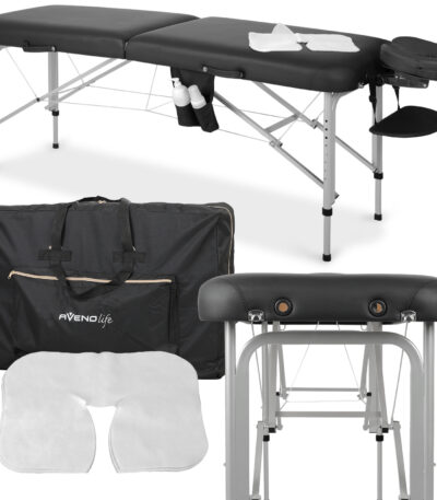 Habys klappbare Massageliege 60 cm Aluminiumgestell schwarz Vera