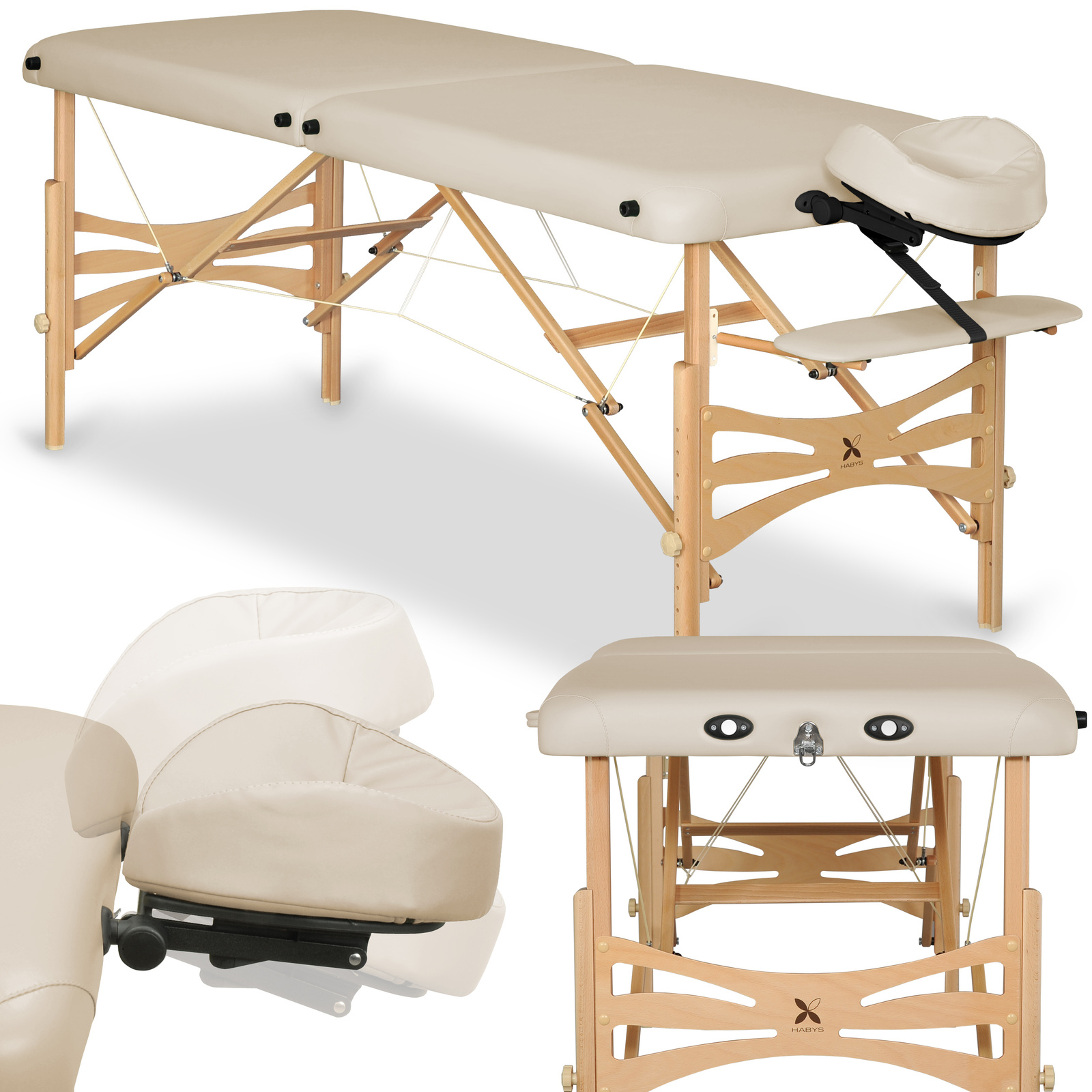 Habys klappbare Massageliege 60 cm beige Panda Habys klappbare Massageliege 60 cm beige Panda