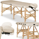 Habys klappbare Massageliege 70 cm Holzgestell beige Alba