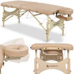 Habys klappbarer Massagetisch 70 cm zweiteilig beige Bello One