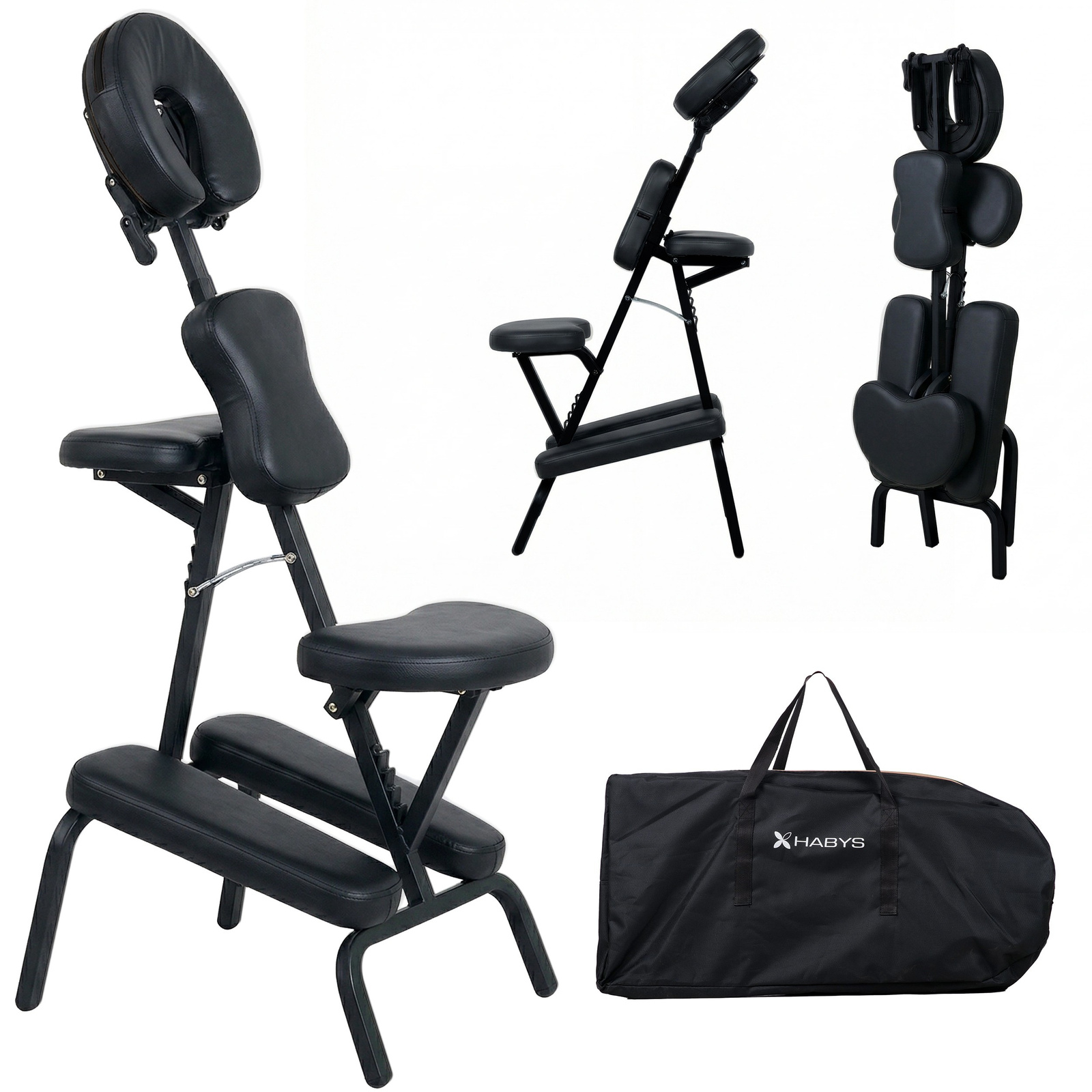 Habys Massagesessel ergonomisch tragbar schwarz Flexo Habys Massagesessel ergonomisch tragbar schwarz Flexo